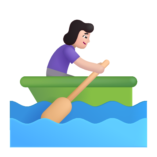 Woman Rowing Boat: Light Skin Tone on Microsoft 3D