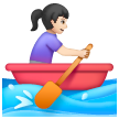 Woman Rowing Boat: Light Skin Tone on Samsung