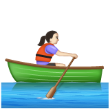Woman Rowing Boat: Light Skin Tone on WhatsApp