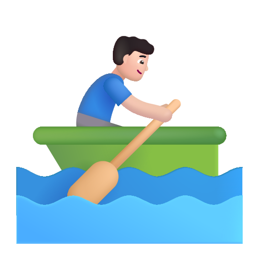 Man Rowing Boat: Light Skin Tone on Microsoft 3D