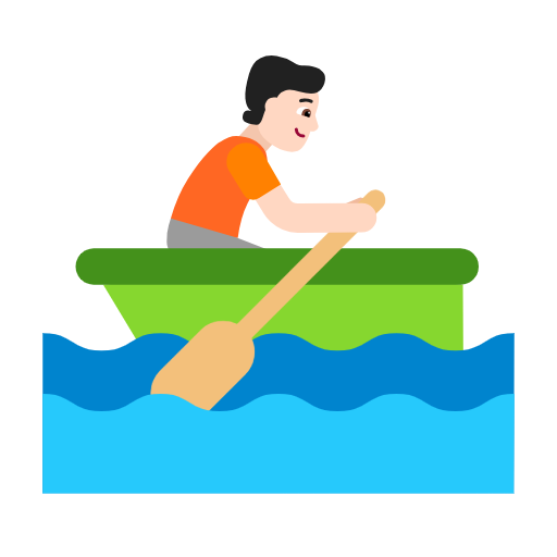 Rowboat: Light Skin Tone on Microsoft Fluent