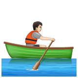 Rowboat: Light Skin Tone on WhatsApp