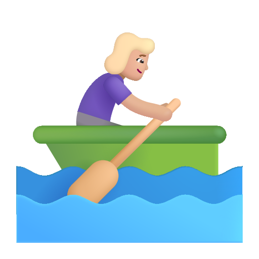 Woman Rowing Boat: Medium-Light Skin Tone on Microsoft 3D