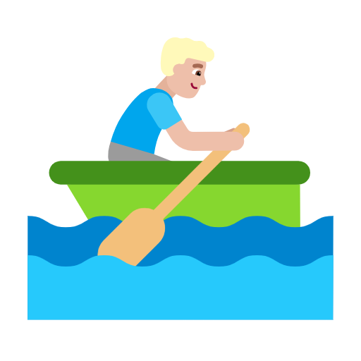 Man Rowing Boat: Medium-Light Skin Tone on Microsoft Fluent