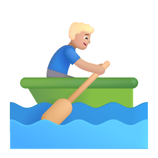 Man Rowing Boat: Medium-Light Skin Tone on Microsoft 3D