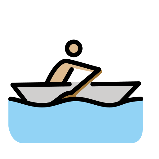 Man Rowing Boat: Medium-Light Skin Tone on OpenMoji