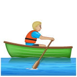 Man Rowing Boat: Medium-Light Skin Tone on WhatsApp