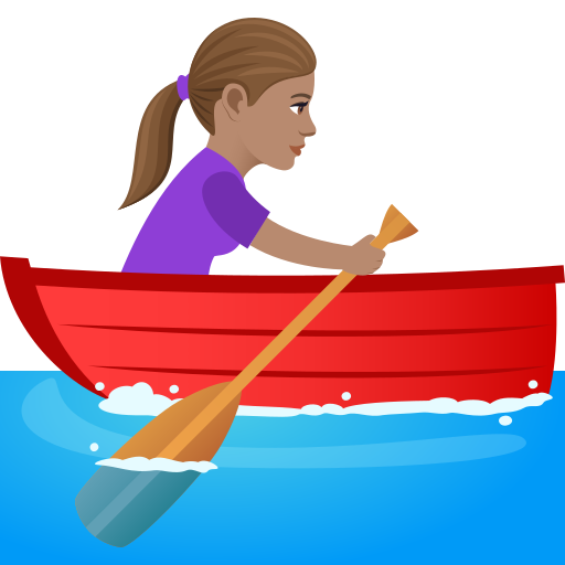 Woman Rowing Boat: Medium Skin Tone on JoyPixels