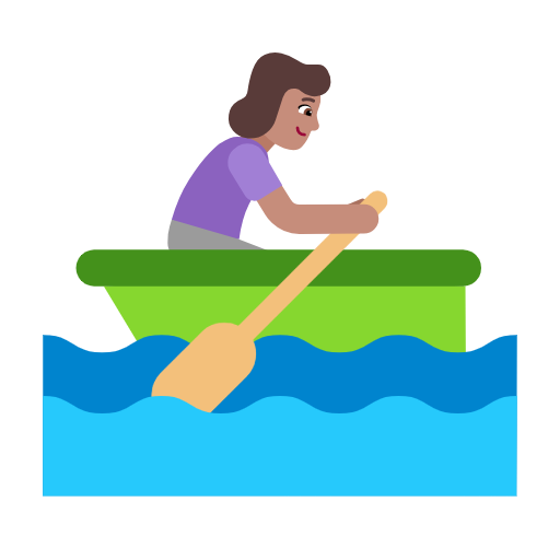 Woman Rowing Boat: Medium Skin Tone on Microsoft Fluent
