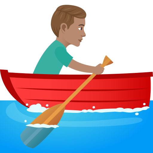 Man Rowing Boat: Medium Skin Tone on JoyPixels