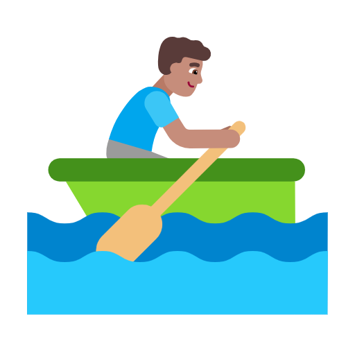 Man Rowing Boat: Medium Skin Tone on Microsoft Fluent