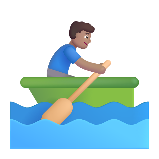 Man Rowing Boat: Medium Skin Tone on Microsoft 3D