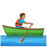 Man Rowing Boat: Medium Skin Tone on WhatsApp