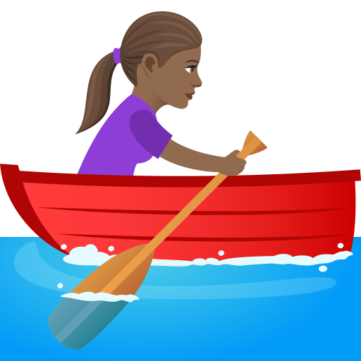 Woman Rowing Boat: Medium-Dark Skin Tone on JoyPixels