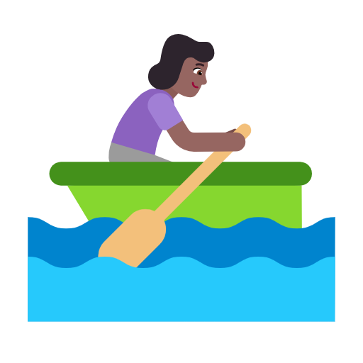 Woman Rowing Boat: Medium-Dark Skin Tone on Microsoft Fluent