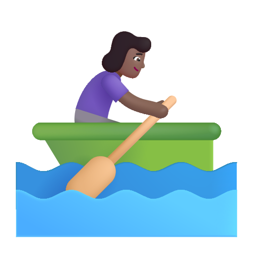Woman Rowing Boat: Medium-Dark Skin Tone on Microsoft 3D