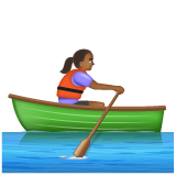 Woman Rowing Boat: Medium-Dark Skin Tone on WhatsApp