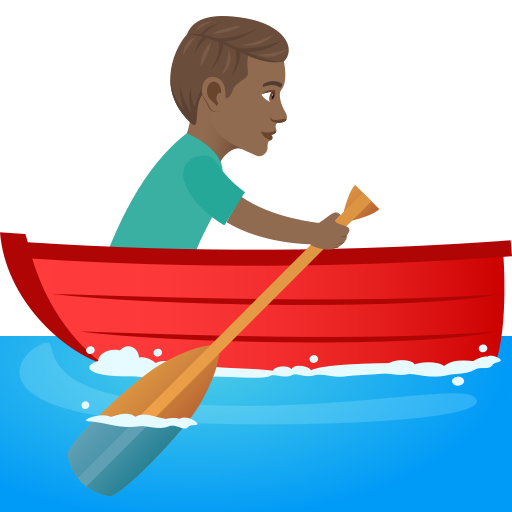 Man Rowing Boat: Medium-Dark Skin Tone on JoyPixels
