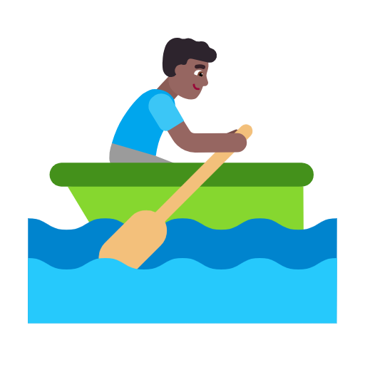 Man Rowing Boat: Medium-Dark Skin Tone on Microsoft Fluent