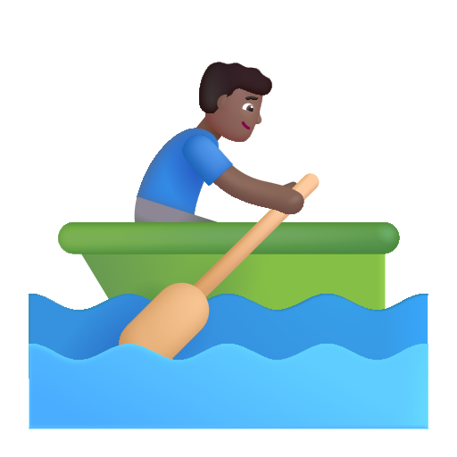 Man Rowing Boat: Medium-Dark Skin Tone on Microsoft 3D