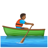 Man Rowing Boat: Medium-Dark Skin Tone on WhatsApp