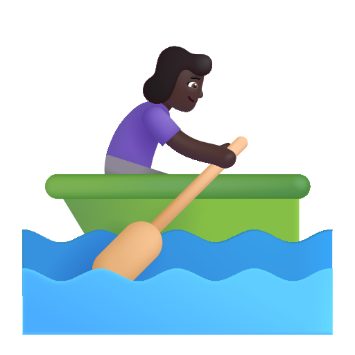 Woman Rowing Boat: Dark Skin Tone on Microsoft 3D
