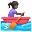 Woman Rowing Boat: Dark Skin Tone on Samsung