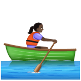 Woman Rowing Boat: Dark Skin Tone on WhatsApp