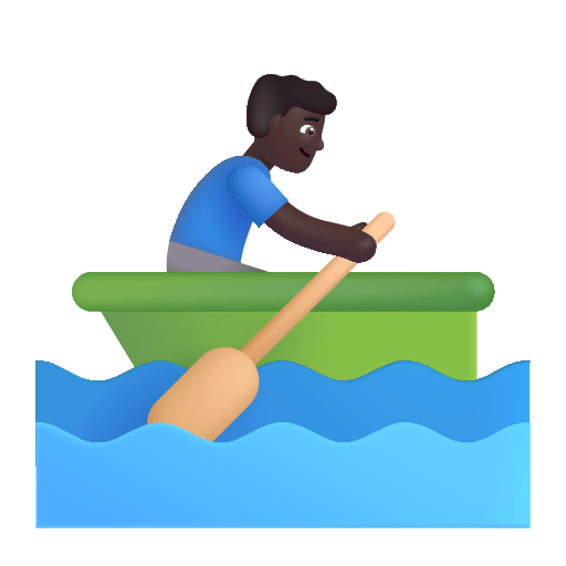 Man Rowing Boat: Dark Skin Tone on Microsoft 3D