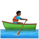 Man Rowing Boat: Dark Skin Tone on WhatsApp