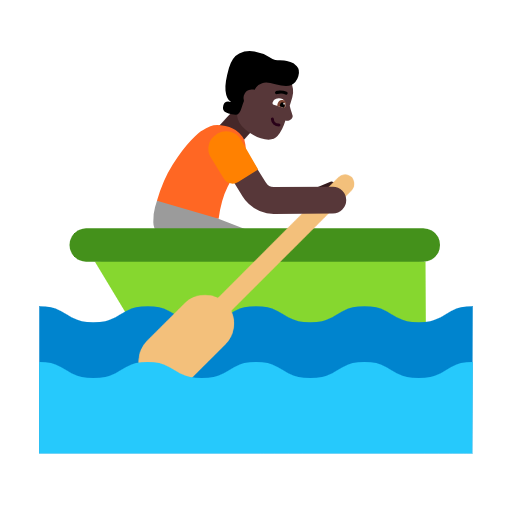 Rowboat: Dark Skin Tone on Microsoft Fluent