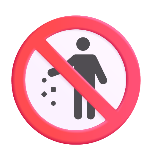 Do Not Litter Symbol on Microsoft 3D