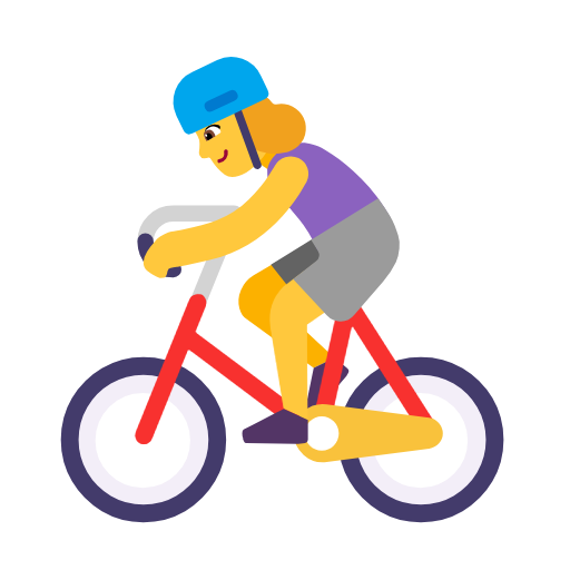 Woman Biking on Microsoft Fluent