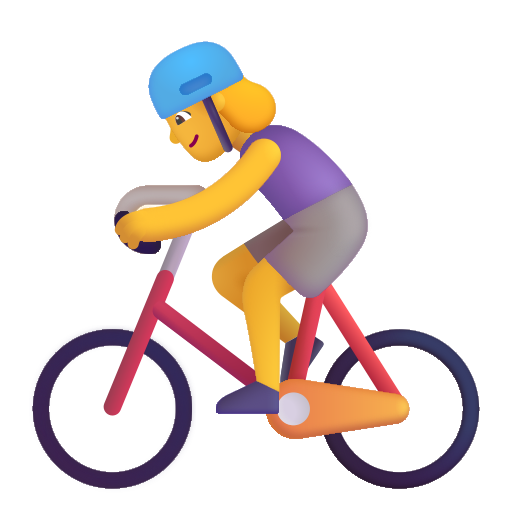 Woman Biking on Microsoft 3D