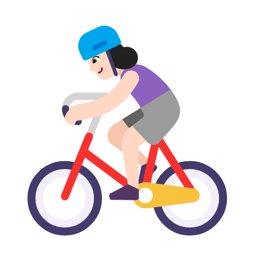 Woman Biking: Light Skin Tone on Microsoft Fluent