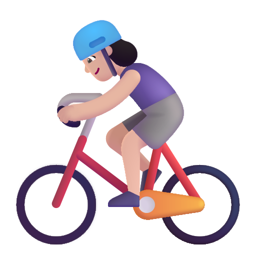 Woman Biking: Light Skin Tone on Microsoft 3D