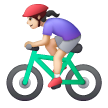 Woman Biking: Light Skin Tone on Samsung