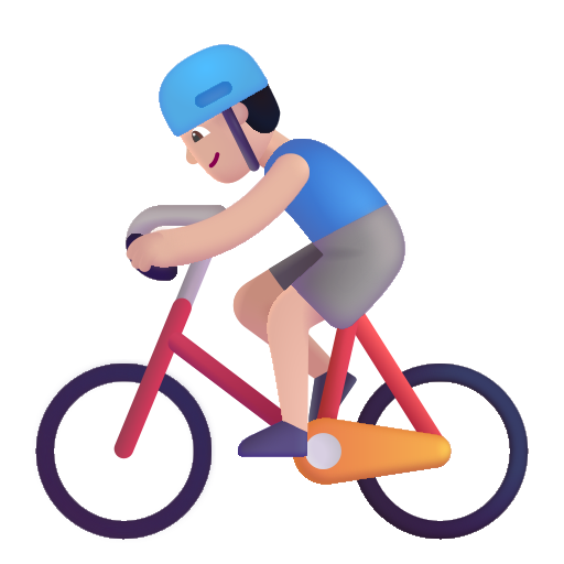 Man Biking: Light Skin Tone on Microsoft 3D