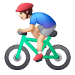 Man Biking: Light Skin Tone on Samsung