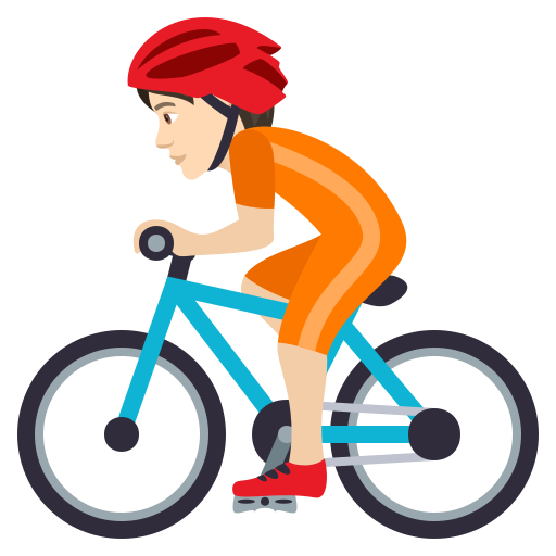 Bicyclist: Light Skin Tone on JoyPixels