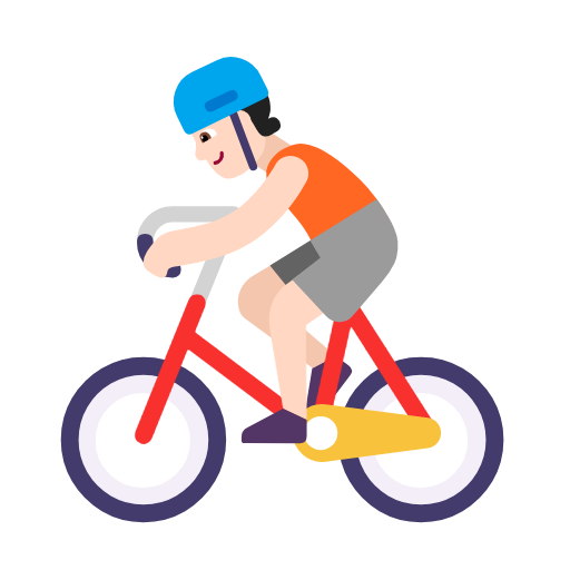 Bicyclist: Light Skin Tone on Microsoft Fluent
