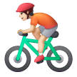 Bicyclist: Light Skin Tone on Samsung