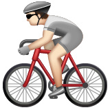 Bicyclist: Light Skin Tone on WhatsApp