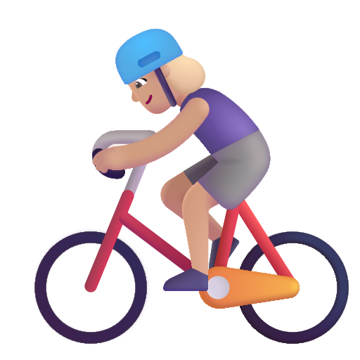 Woman Biking: Medium-Light Skin Tone on Microsoft 3D