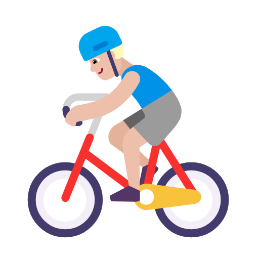 Man Biking: Medium-Light Skin Tone on Microsoft Fluent