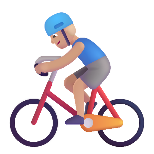Man Biking: Medium-Light Skin Tone on Microsoft 3D