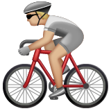 Bicyclist: Medium-Light Skin Tone on WhatsApp