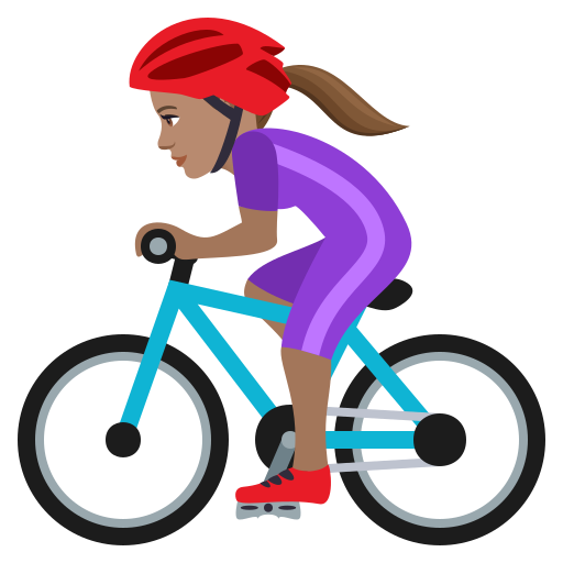 Woman Biking: Medium Skin Tone on JoyPixels