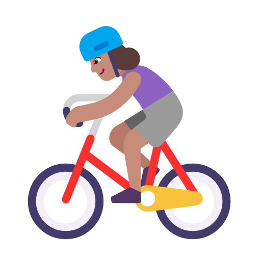 Woman Biking: Medium Skin Tone on Microsoft Fluent