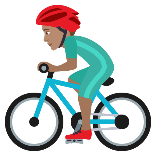 Man Biking: Medium Skin Tone on JoyPixels